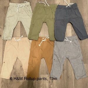 Bundle of 6 H&M Roll up Pants ( 12m)